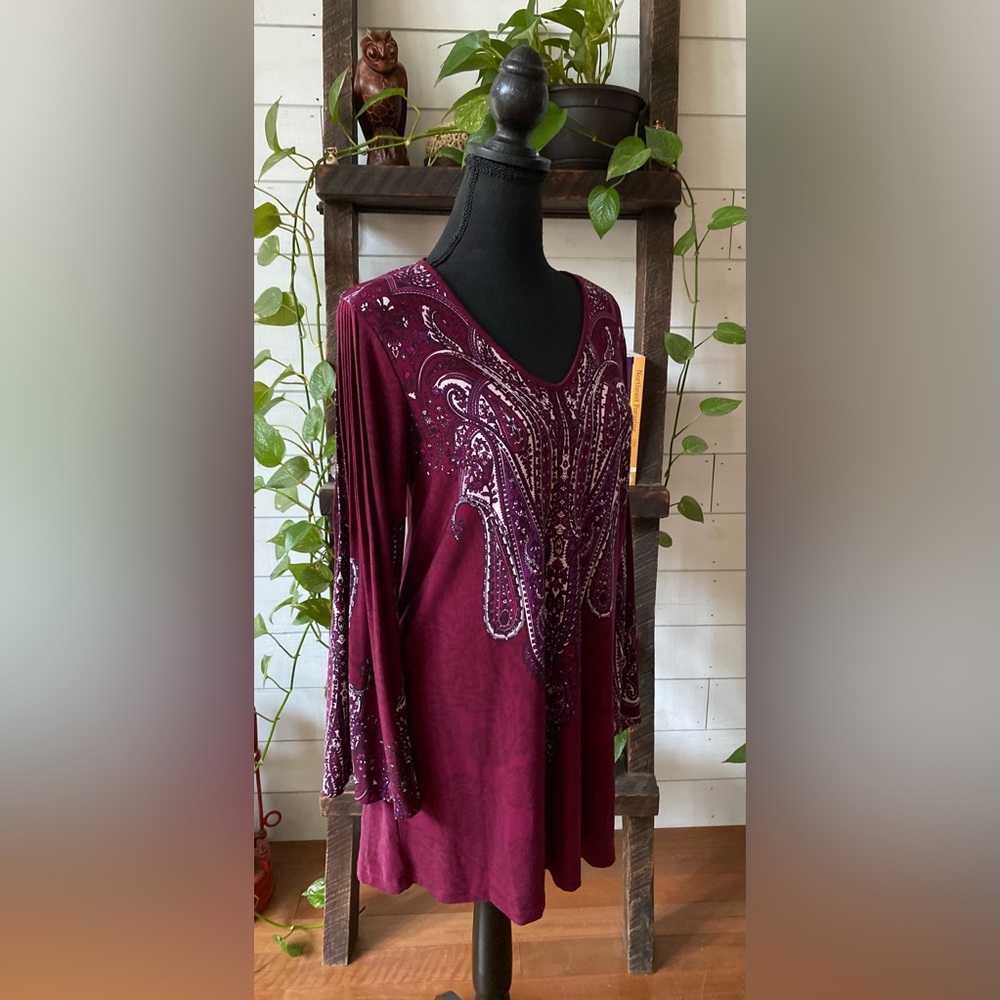 Effortless Style by Citiknits: Purple Boho Tunic Style Blouse - Picture 11 of 16